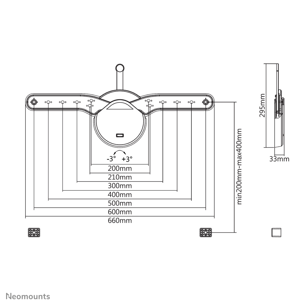 Neomounts OLED-W600BLACK Supporto TV a parete 32-70" - fisso